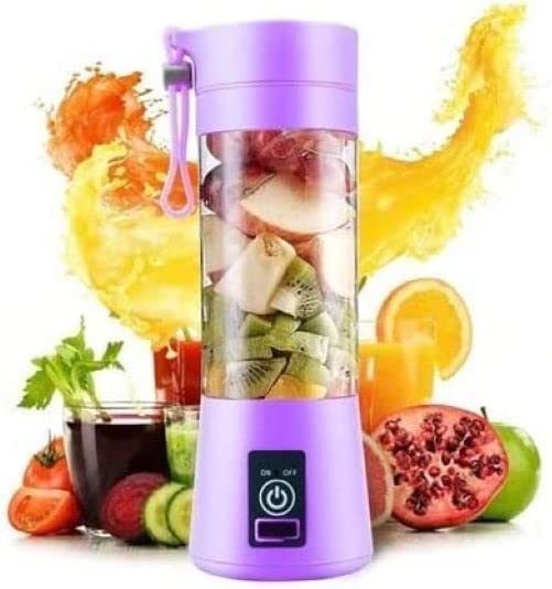Portable Mini Juicer Blender – 6-Blade Rechargeable Smoothie Cup (380ml, Random Color) Perfect for Outdoor Use, Travel, Gym, and Daily Convenience