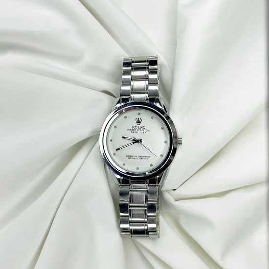 Rolex Men's Formal Quartz Wrist Watch | Premium Stainless Steel Chain | High-Quality Men's Watch with Box | Classic Wristwatch for Formal Wear