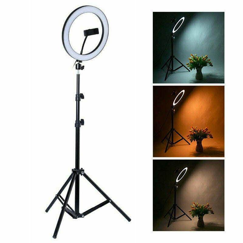 26cm LED Selfie Ring Light with Phone Mount, 7ft Adjustable Tripod, 3 Color Modes, USB-Powered Dimmable Light for Photography & Video Shooting