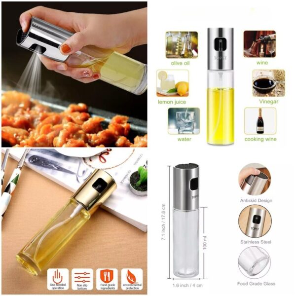 Premium Glass Oil Sprayer Bottle – Refillable Kitchen Tool for Cooking, BBQ, Baking, Grilling, Air Fryer, Vinegar, Sauce, and More