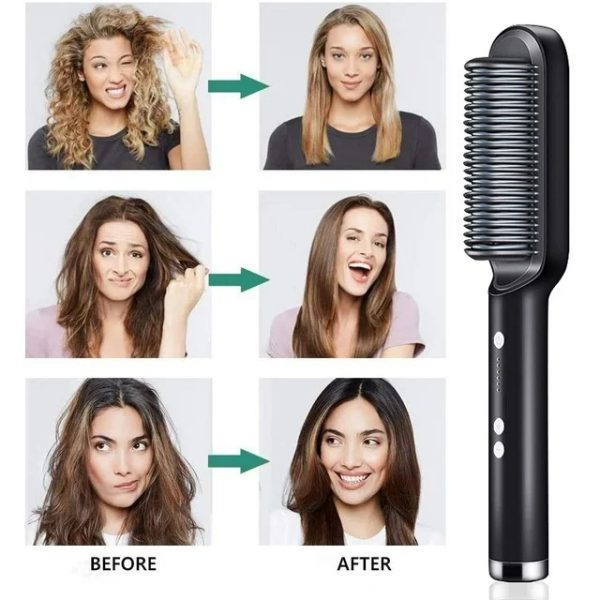 Multifunctional Ceramic Hair Straightener Brush – Fast-Heating Anti-Scald Hot Comb for Effortless Hair Styling & Care