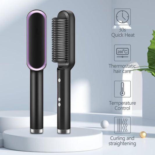 Multifunctional Ceramic Hair Straightener Brush – Fast-Heating Anti-Scald Hot Comb for Effortless Hair Styling & Care