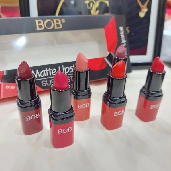 💄 Pack of 6 BOB Super Stay Matte Lipsticks | Long-Lasting, High-Quality Shades for Women (Random Colors)