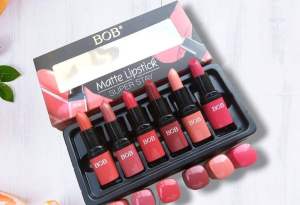 💄 Pack of 6 BOB Super Stay Matte Lipsticks | Long-Lasting, High-Quality Shades for Women (Random Colors)