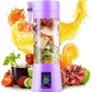 Portable Mini Juicer Blender – 6-Blade Rechargeable Smoothie Cup (380ml, Random Color) Perfect for Outdoor Use, Travel, Gym, and Daily Convenience