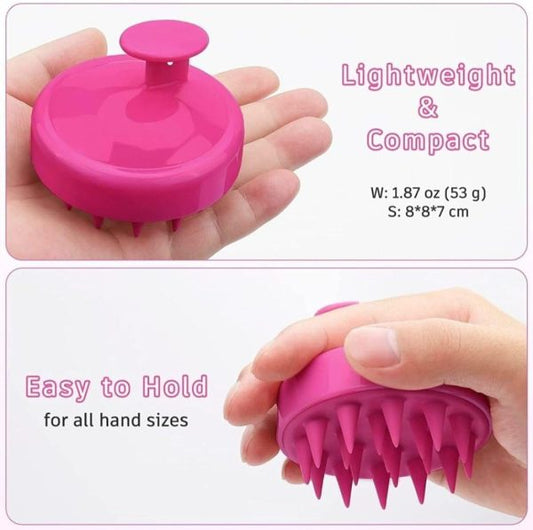 🛁 1 Pc Scalp Shampoo Massager Brush | Soft Silicone Hair Scrubber for All Hair Types (Random Color)